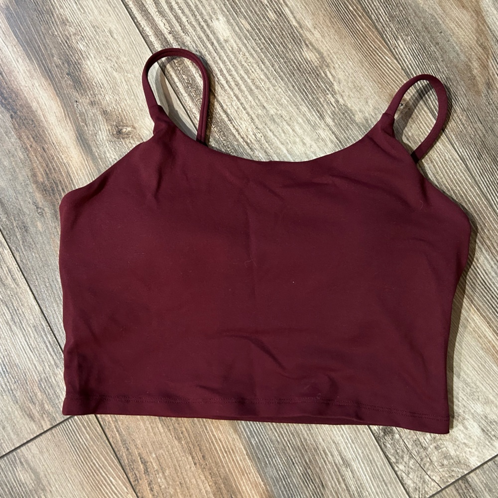 Burgundy Spaghetti Strap Crop Top